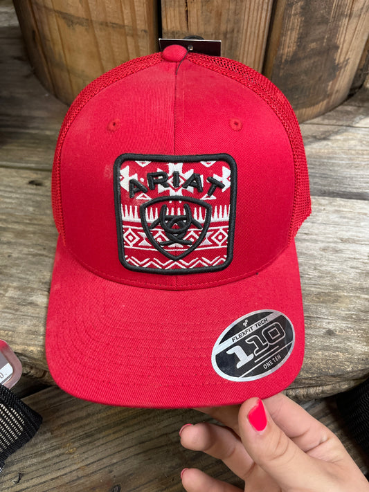 Ariat-Southwest patch on a red/red cap - Wines'Designs