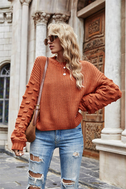 Lily Clothing - SHORT STYLE STYLE TONGLE KNIT PULLOVER SWEATER: ORANGE / (XL) 1 - Wines'Designs