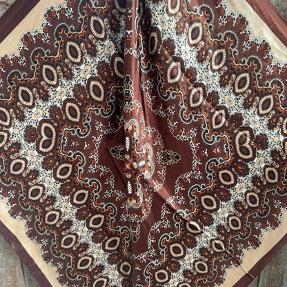 Brown and Tan Paisley Wild Rag - Western Scarf