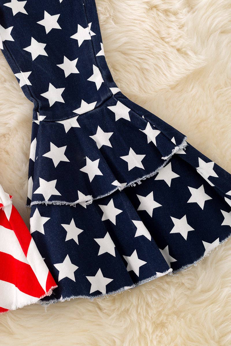 Girls usa flag denim double layer jeans. PNG301322009 SOL