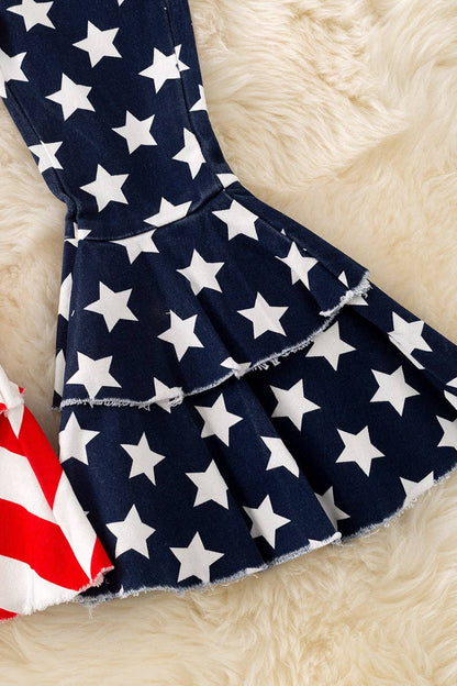 Girls usa flag denim double layer jeans. PNG301322009 SOL