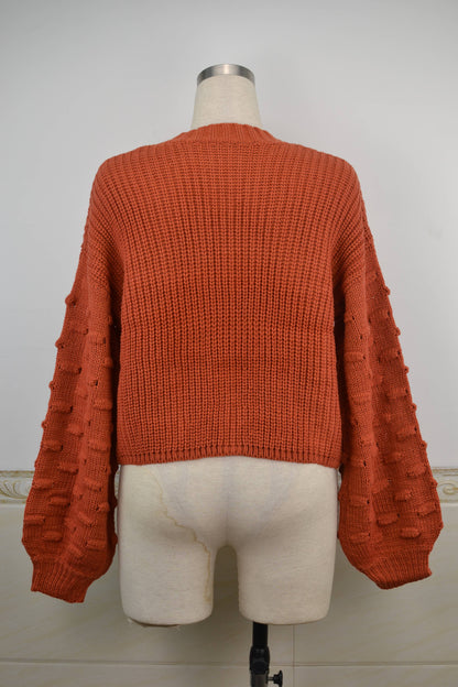 Lily Clothing - SHORT STYLE STYLE TONGLE KNIT PULLOVER SWEATER: ORANGE / (XL) 1 - Wines'Designs