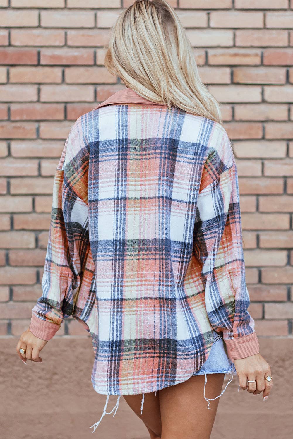 Golden Plaid Corduroy Relaxed Shacket