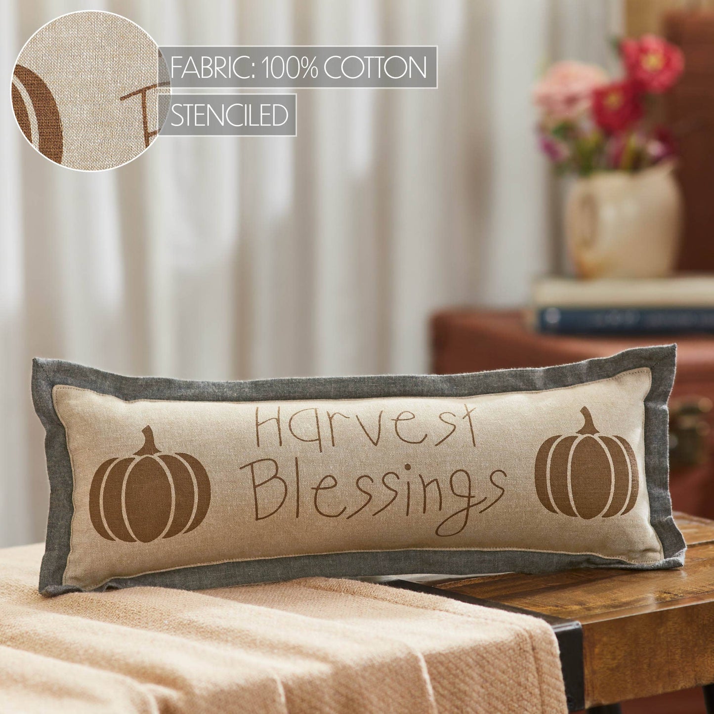 VHC Brands - Harvest Blessings Pumpkin Pillow 5x15 - Wines'Designs