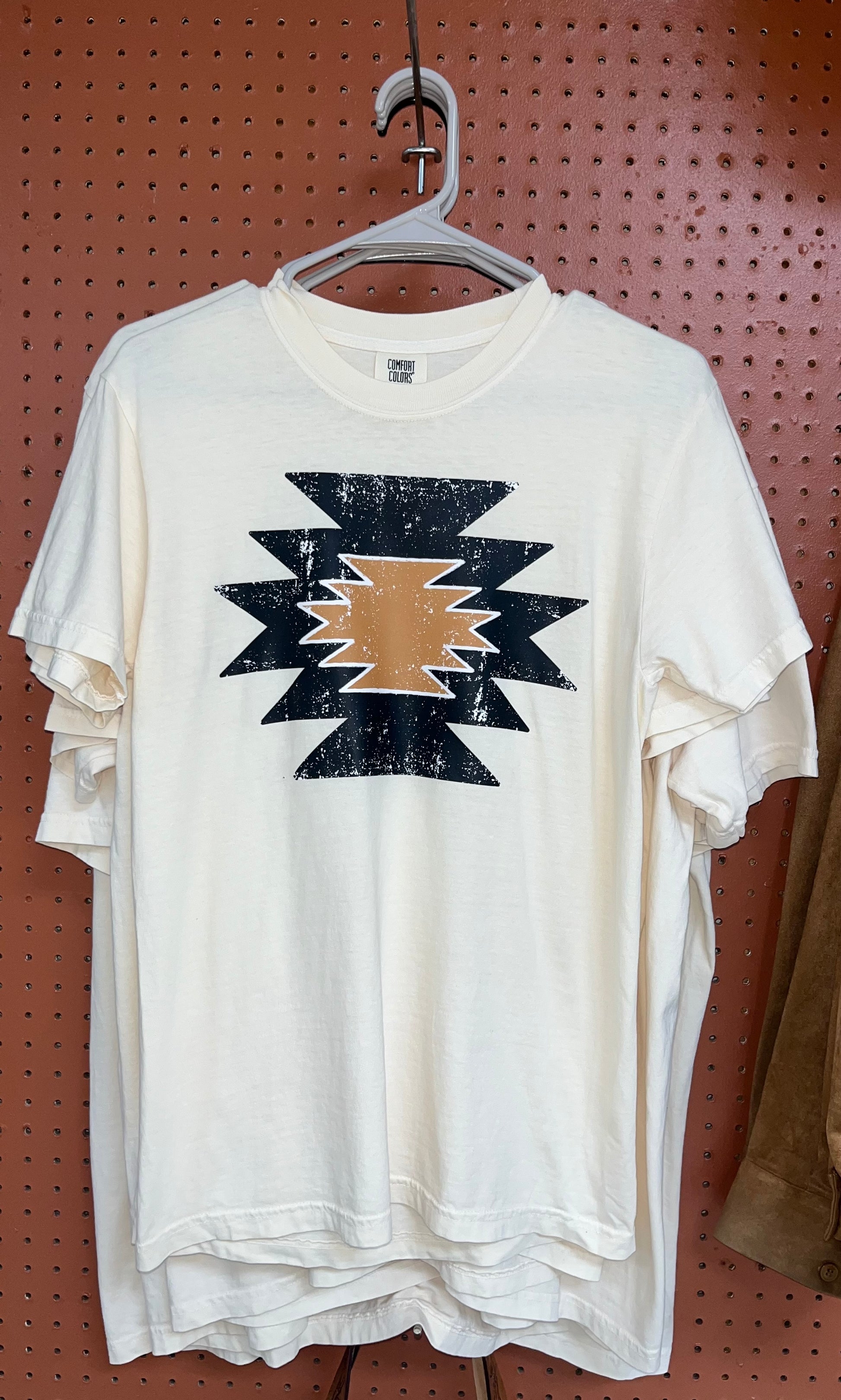 Black and brown aztec on cream comfort colors - Wines'Designs