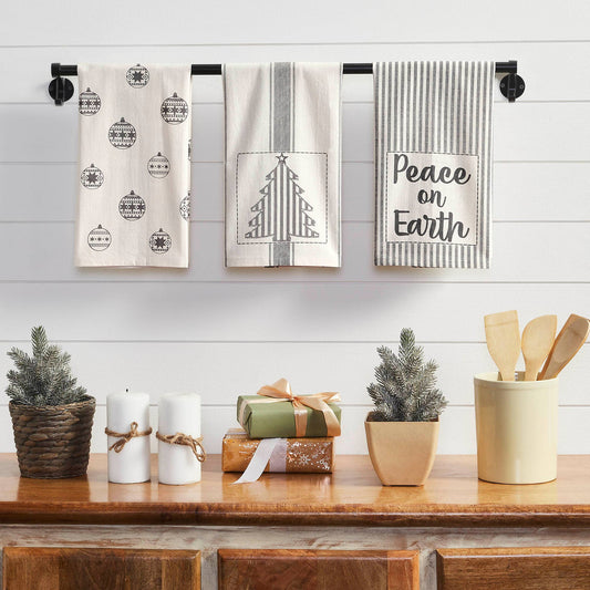 VHC Brands - Grace Peace on Earth Tea Towel Set of 3 19x28 - Wines'Designs