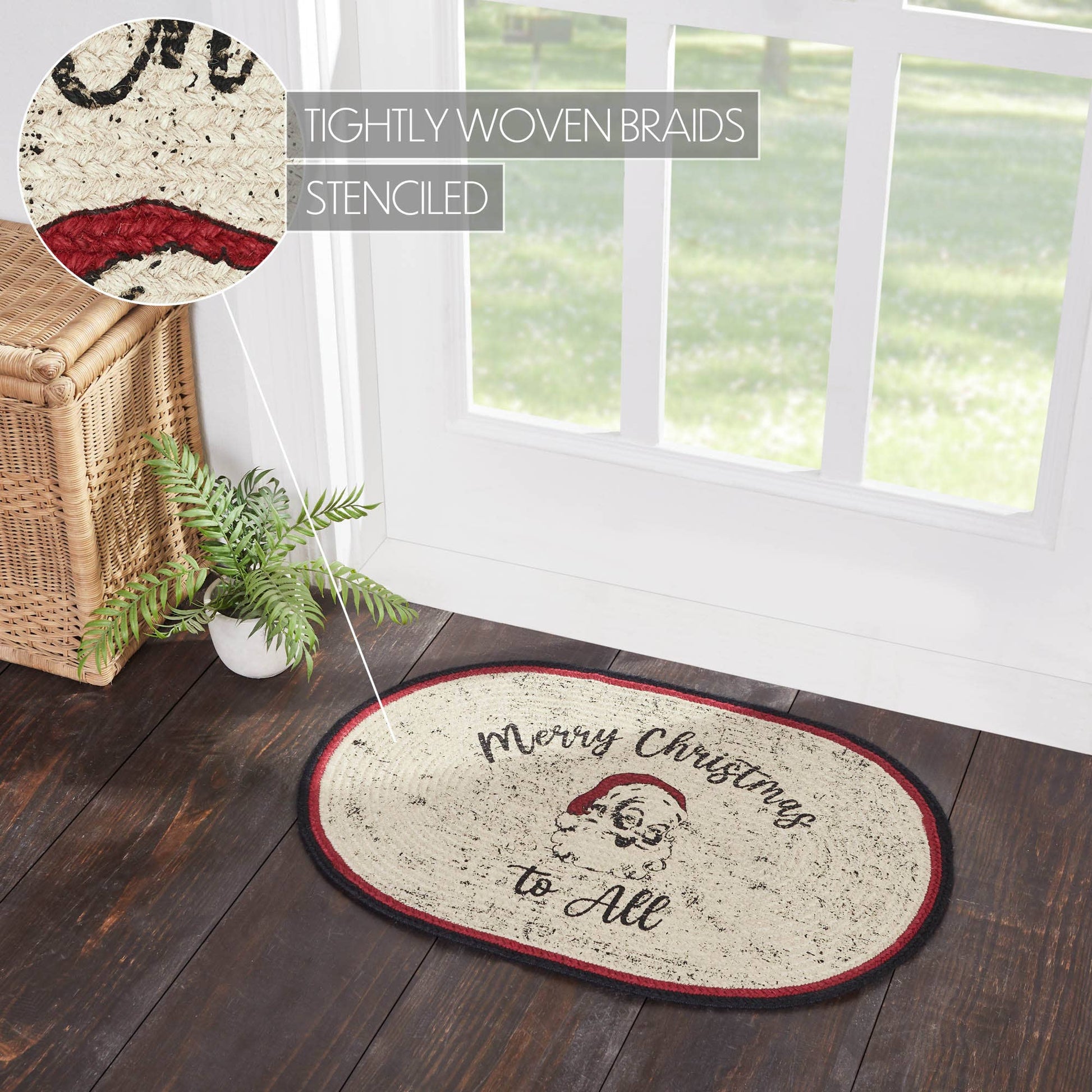 VHC Brands - Jolly Ole Santa Jute Rug Oval 20x30 - Wines'Designs