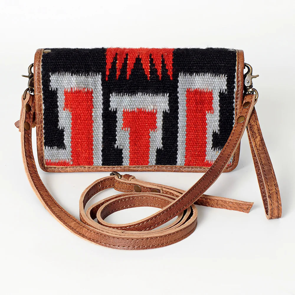 Black, grey, and red saddle blanket wallet or crossbody - Wines'Designs