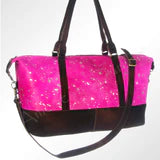 Hot pink with silver acid wash duffle - Wines'Designs