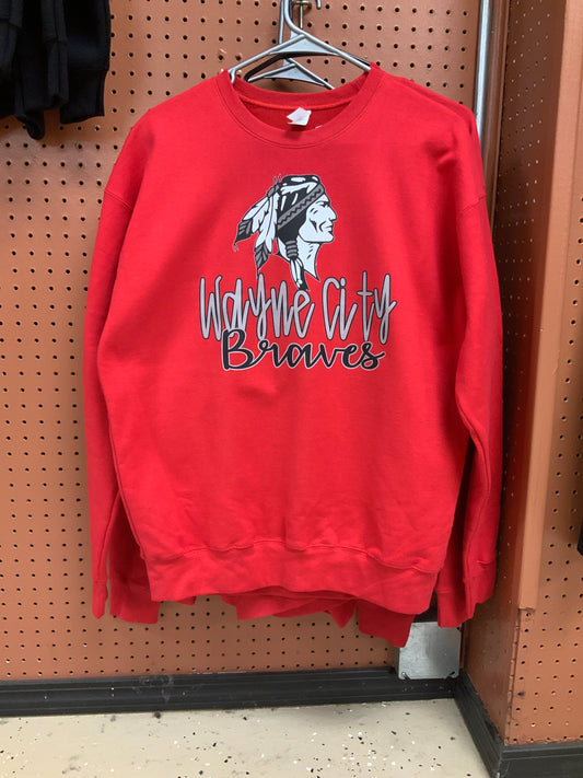 Braves on red sweatshirt