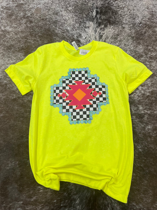 NEON CHECKERED AZTEC - Wines'Designs