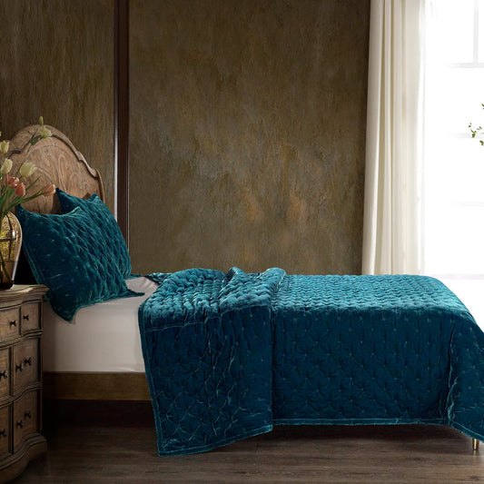 Stella Faux Silk Velvet Quilt Queen - Wines'Designs