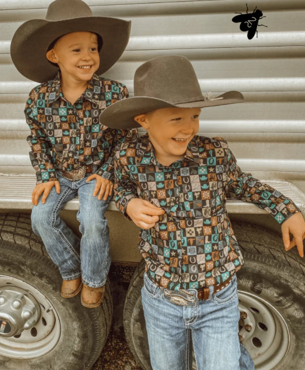 Check yer cowboy kids button ups - Wines'Designs