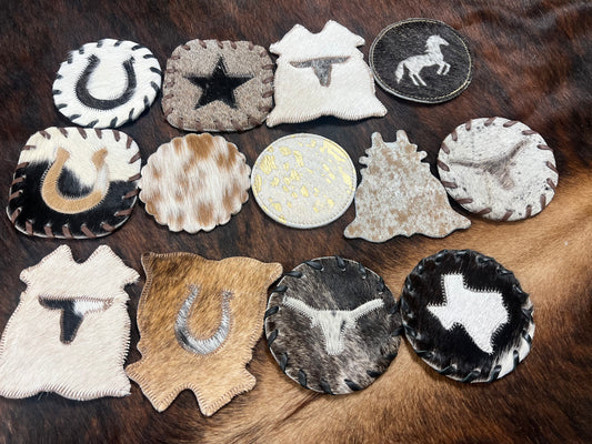 Cowhide coasters - Wines'Designs