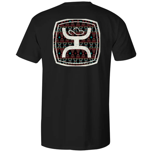 ZENITH HOOEY MULTI COLOR AZTEC ON BLACK TEE - Wines'Designs