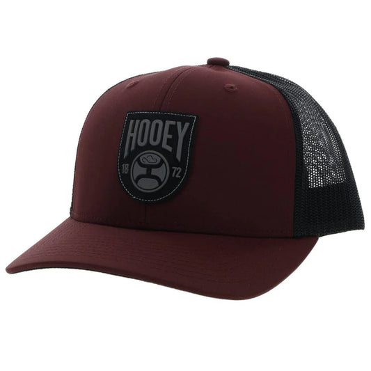 Bronx Hooey Maroon / Black 6-Panel Trucker with Black / Grey Patch - OSFA