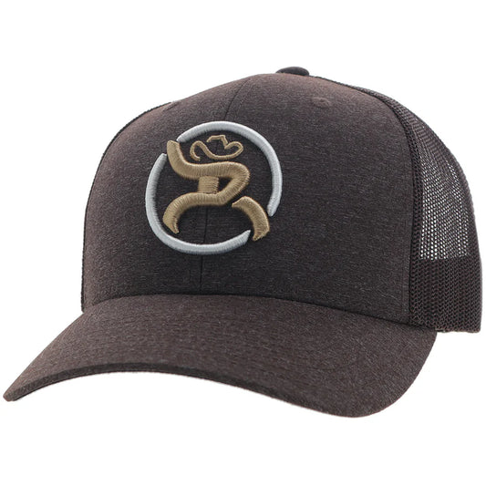 Strap Roughy Brown 6-Panel Trucker with Tan / White Circle Logo - OSFA