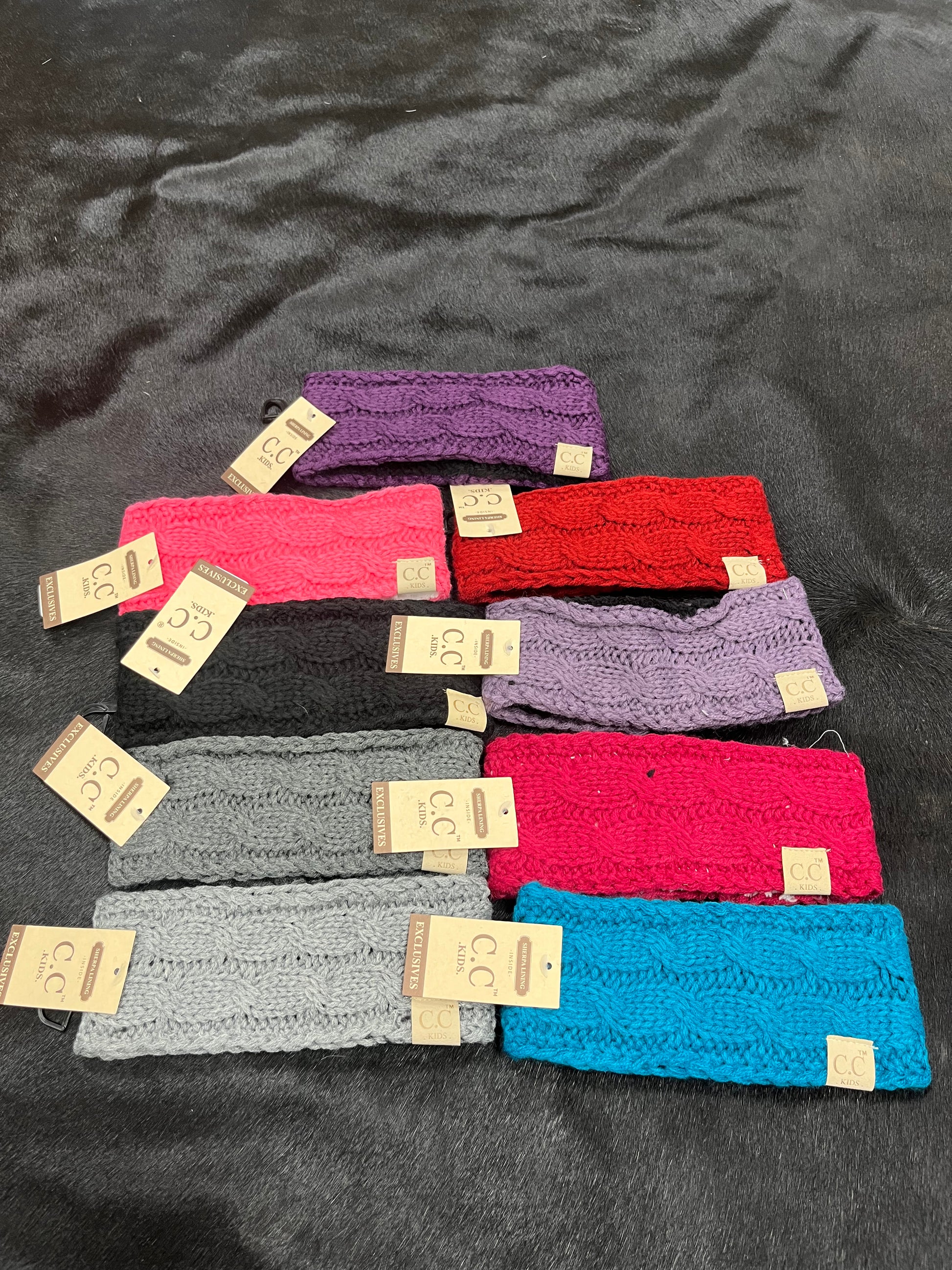 KIDS Solid Cable Knit CC Head Wrap - Wines'Designs