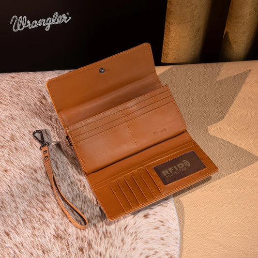 WG218-W068 Wrangler Aztec Embroidered Wallet/Wristlet