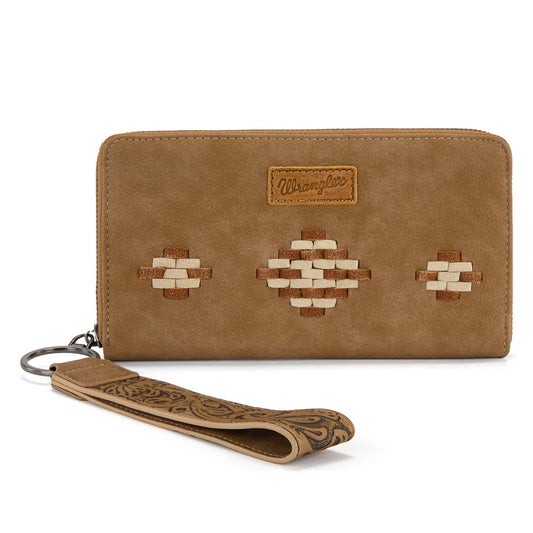 WG310-W006KH Wrangler Aztec Woven Zip Around Wallet with Wristlet