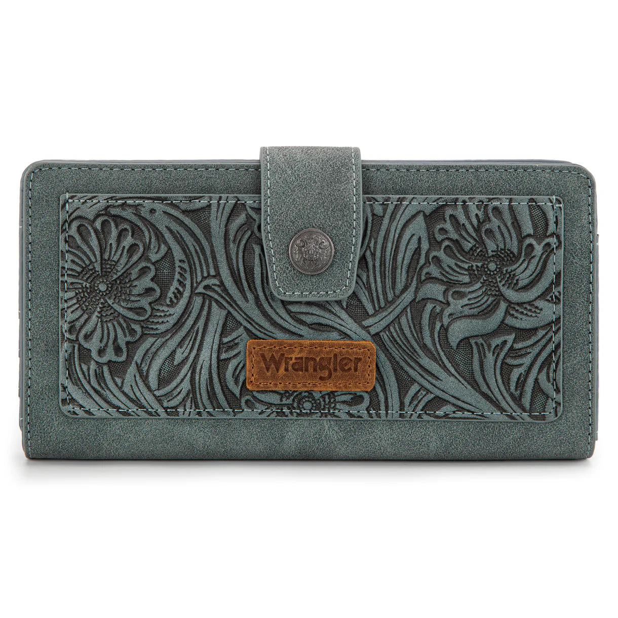 WG339-W080 Wrangler Western Floral Tooled RFID Wallet