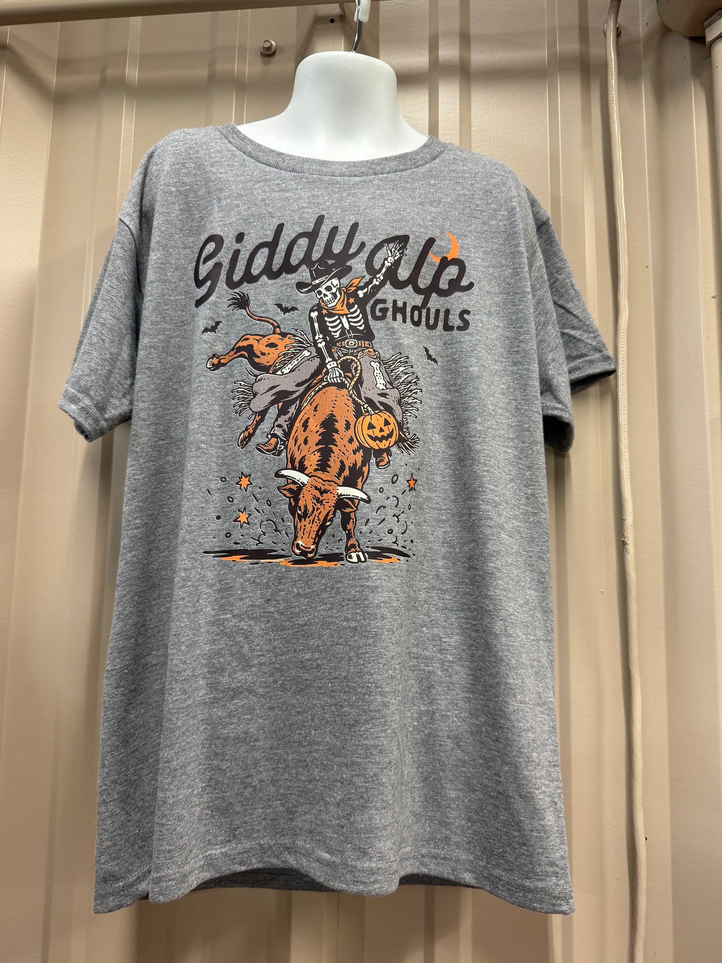 Giddy up ghouls Skelly bull rider-youth
