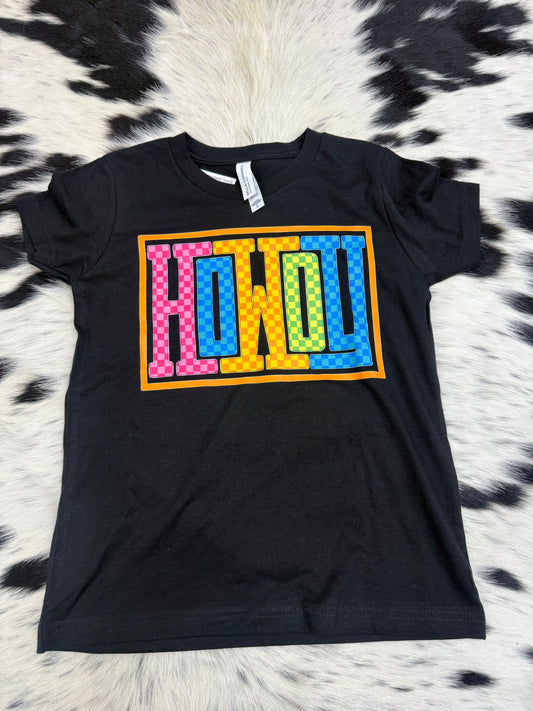 Neon checkered howdy