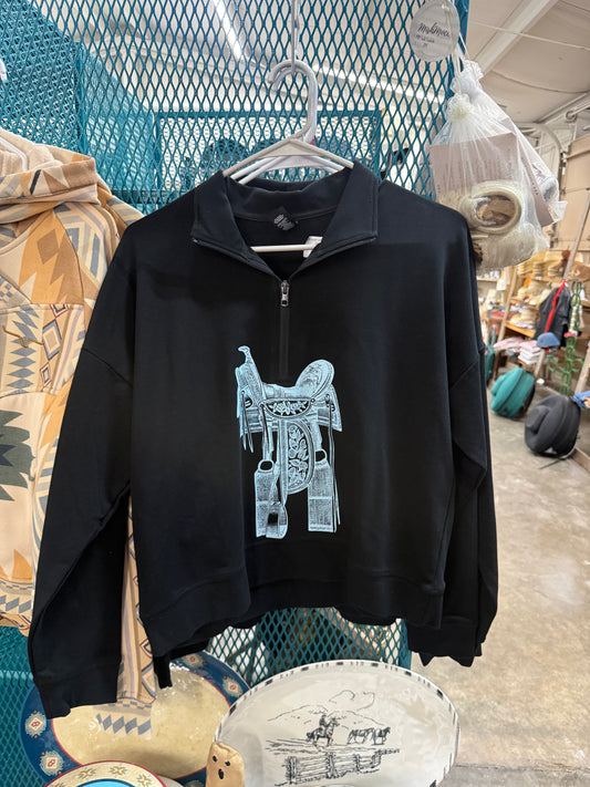 Vintage saddle quarter zip