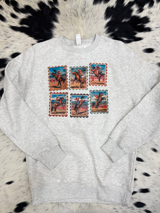 Western vintage stamps sweatshirt