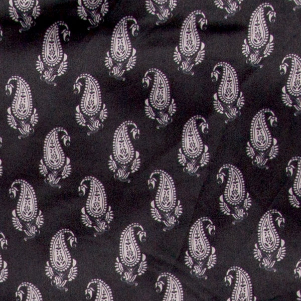 34.5" BLACK PAISLEY SILK WILD RAG