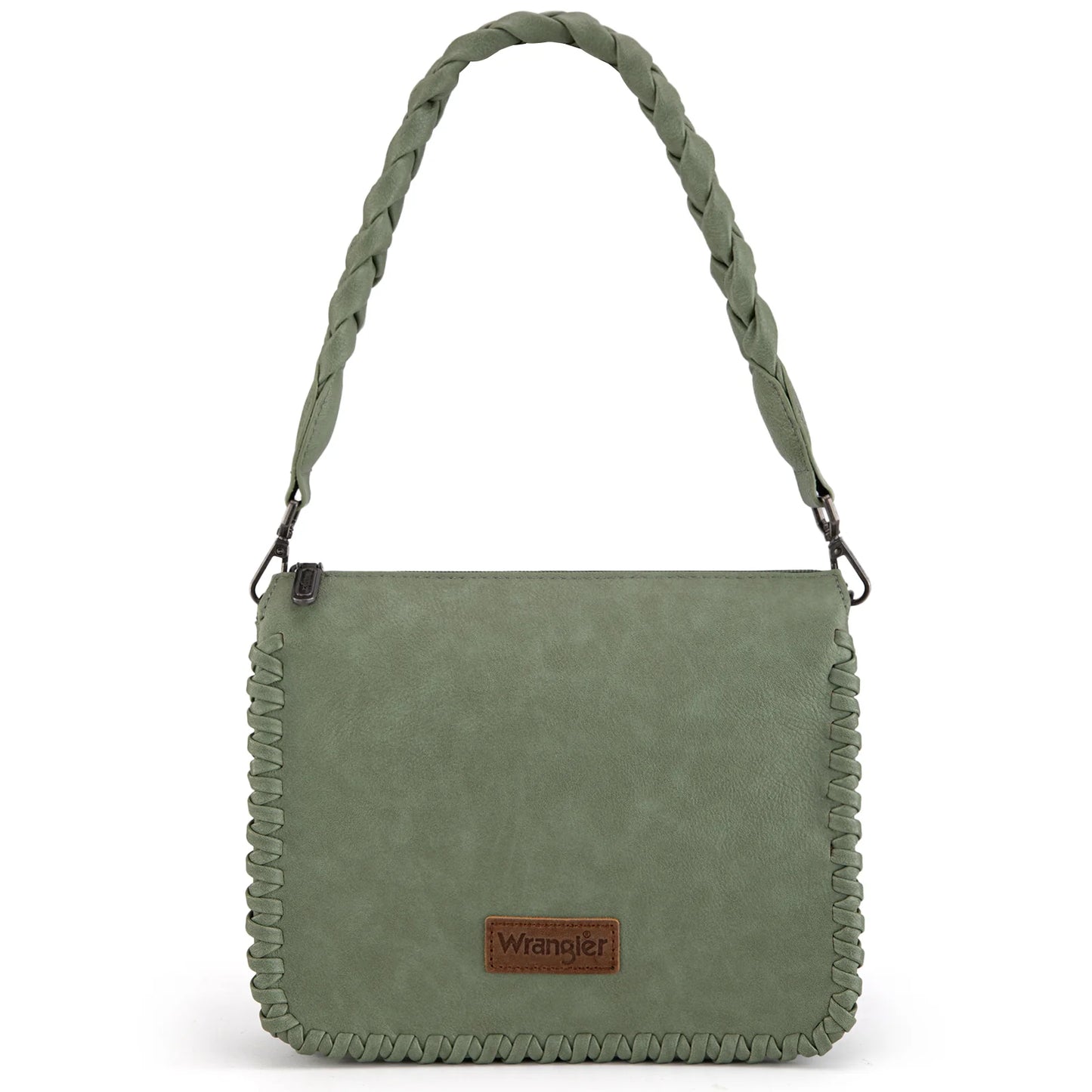 Wrangler Whipstitch Braided Strap Hobo/Crossbody Bag