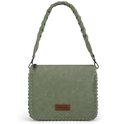 Wrangler Whipstitch Braided Strap Hobo/Crossbody Bag
