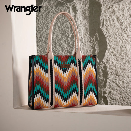 Turquoise, red, and yellow aztec Wrangler crossbody