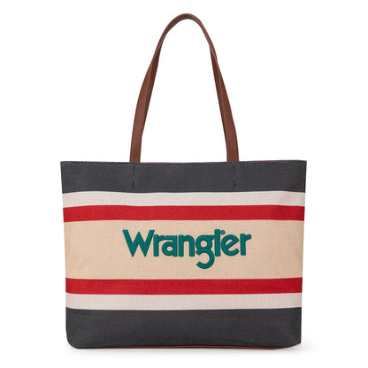 Wrangler Aztec Pattern Dual Sided Print Canvas Tote Bag - Black
