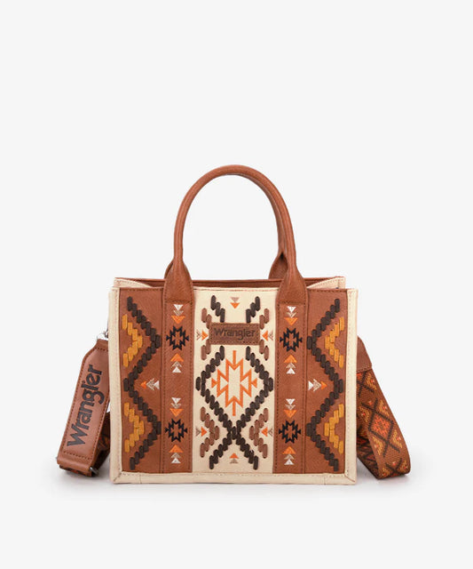 Wrangler Aztec Embroidered Whipstitch Tote Bag