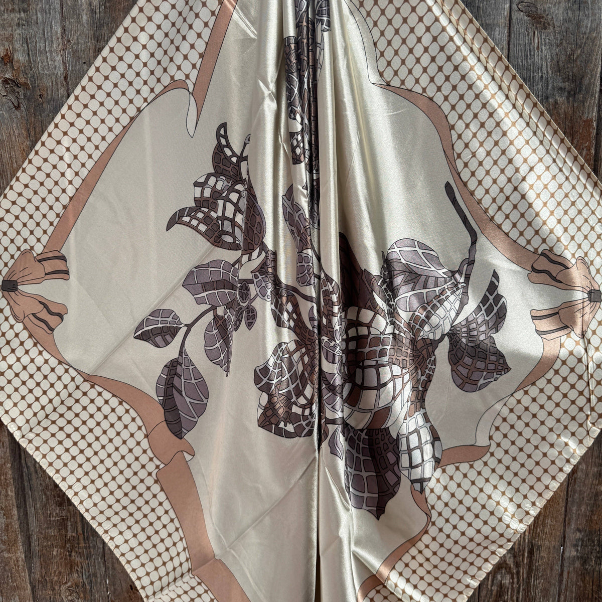 Tan and Cream Wild Rag - Western Scarf