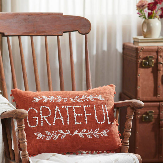 VHC Brands - Grateful Pom Pom Pillow 14x20 - Wines'Designs