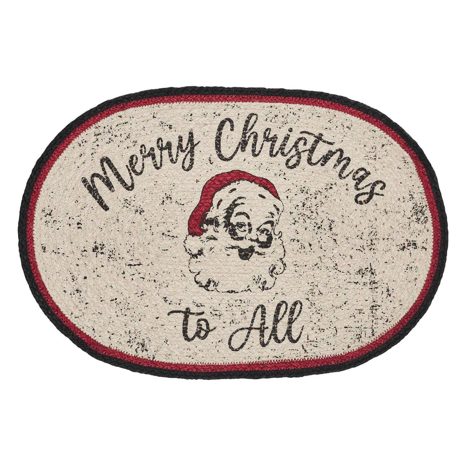 VHC Brands - Jolly Ole Santa Jute Rug Oval 20x30 - Wines'Designs