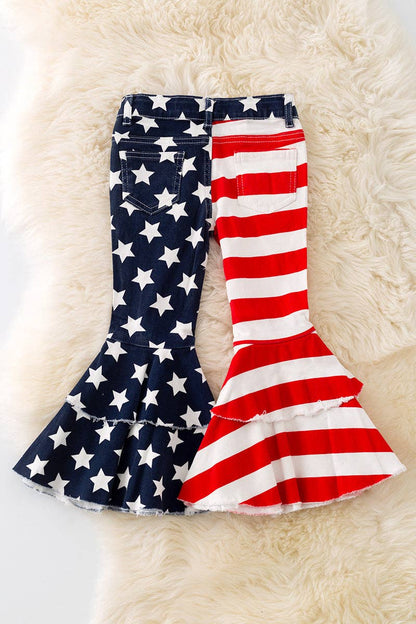 Girls usa flag denim double layer jeans. PNG301322009 SOL