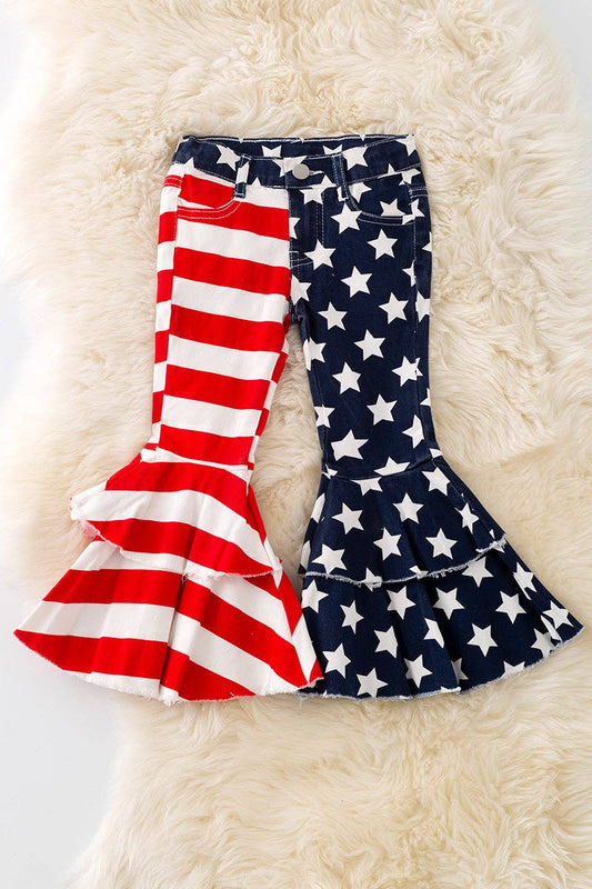 Girls usa flag denim double layer jeans. PNG301322009 SOL