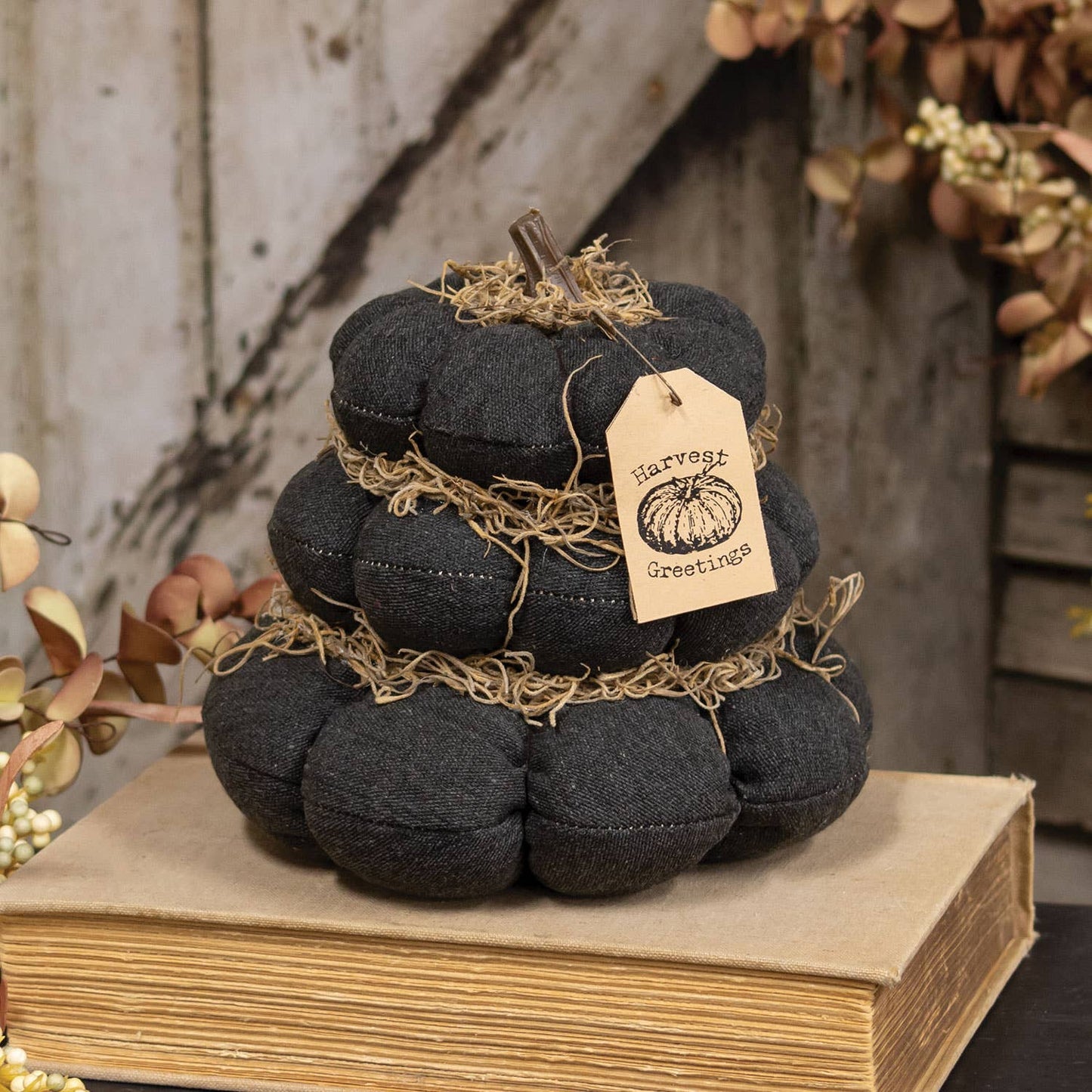 The Hearthside Collection - Harvest Greetings Stuffed Pumpkin Stack - Wines'Designs