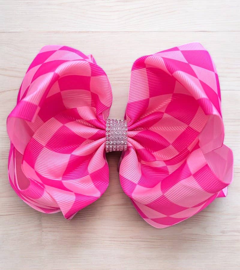 2 tone pink double layer hair bows.  BW-DSG-05