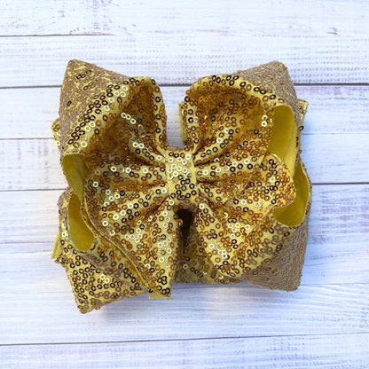 6.5" Double layer sequins hair bows. DBW-2