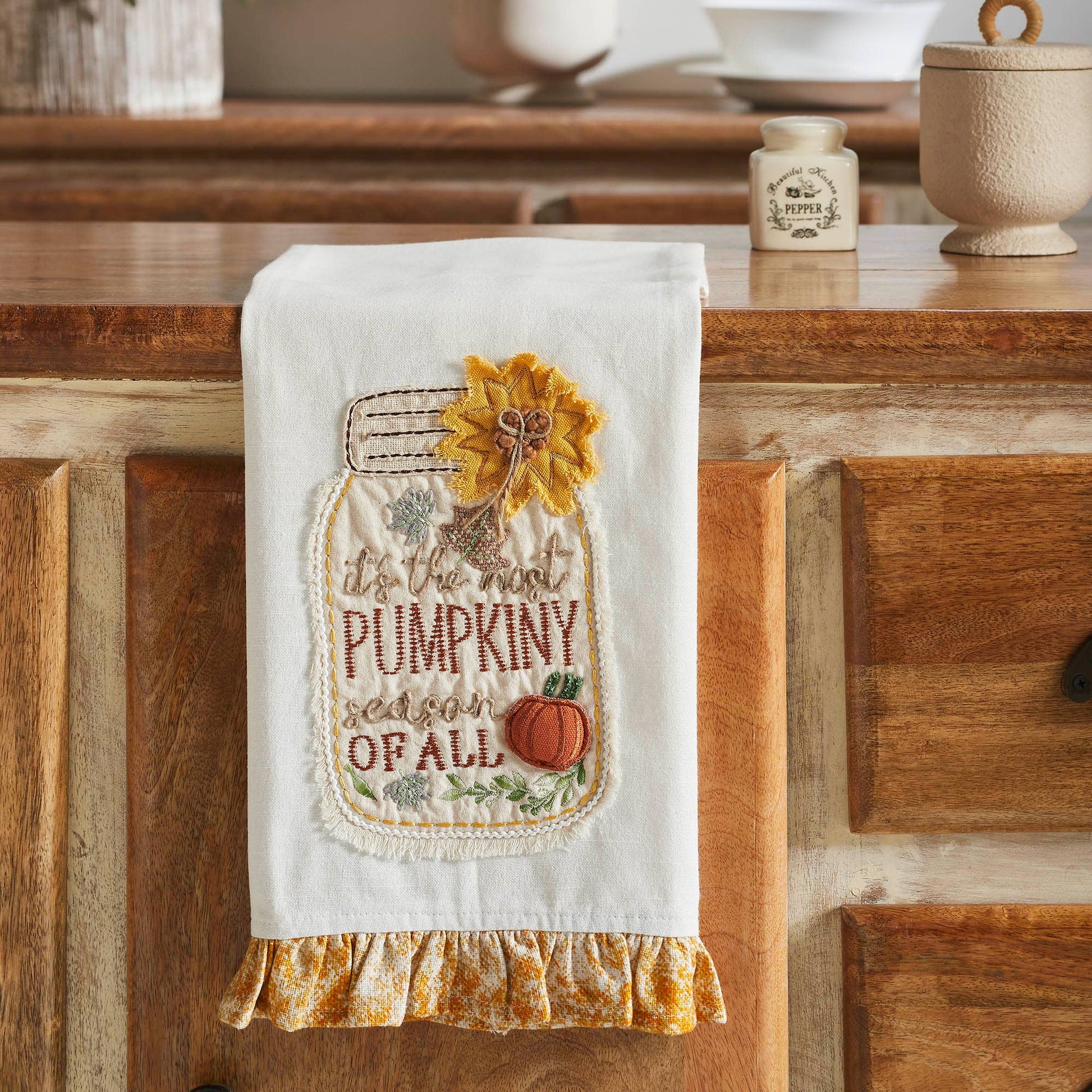 VHC Brands - Pumpkiny Season Tea Towel 19x28 - Wines'Designs