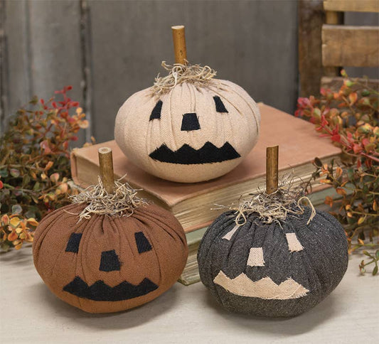 The Hearthside Collection - Stuffed Mini Primitive Jack O Lantern, 3 Assorted - Wines'Designs