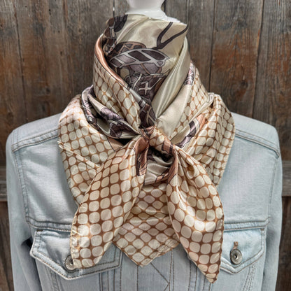 Tan and Cream Wild Rag - Western Scarf