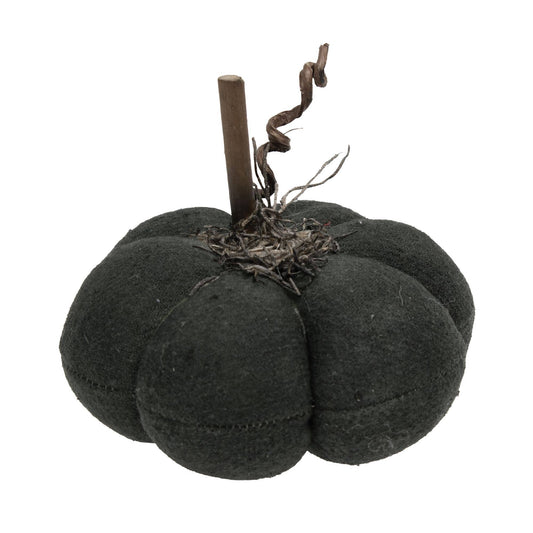 The Hearthside Collection - Black Distressed Fabric Pumpkin - Wines'Designs