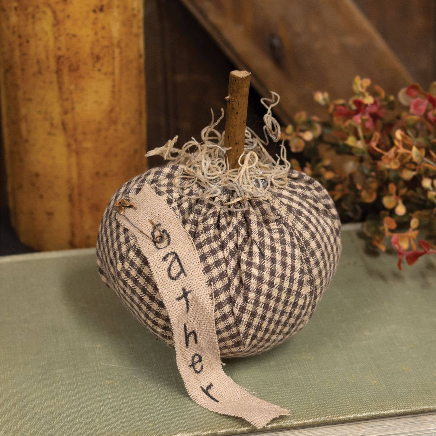 The Hearthside Collection - Tan & Cream Stuffed "Gather" Mini Pumpkin - Wines'Designs