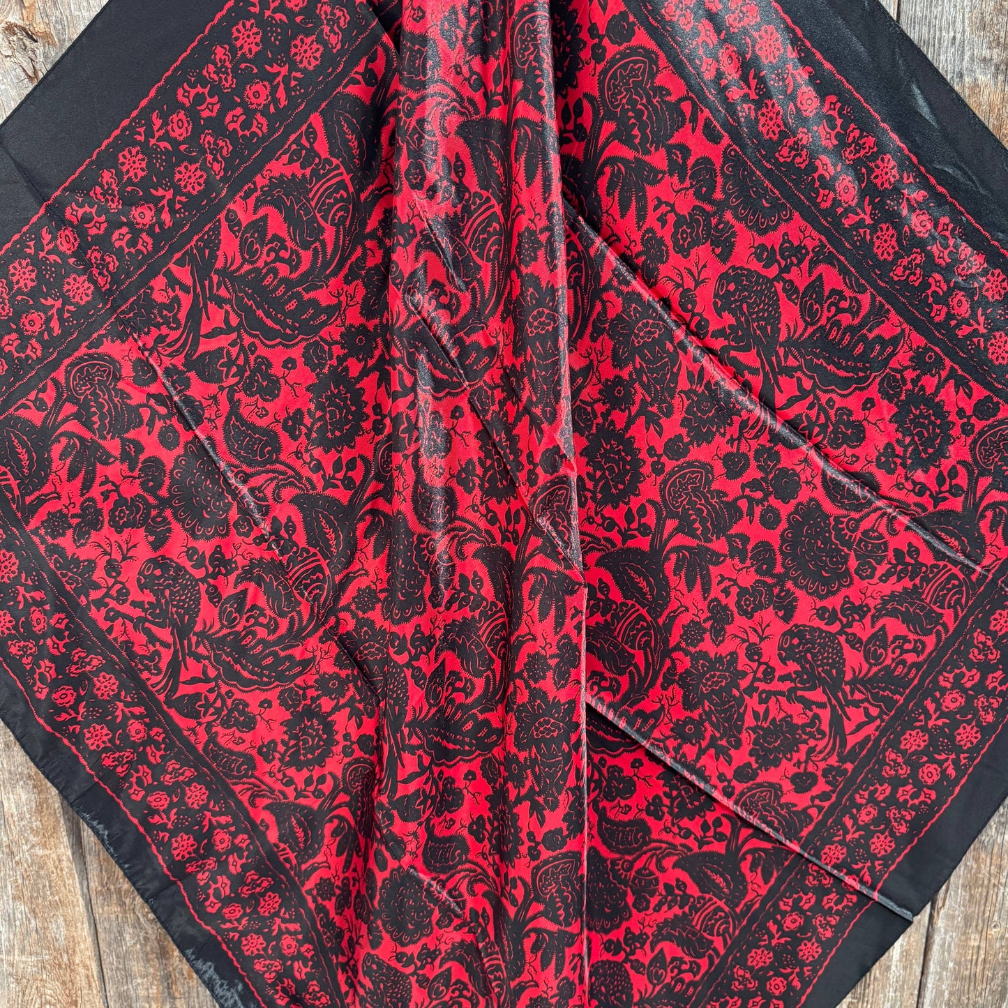 Black and Red Floral Paisley Wild Rag - Western Scarf