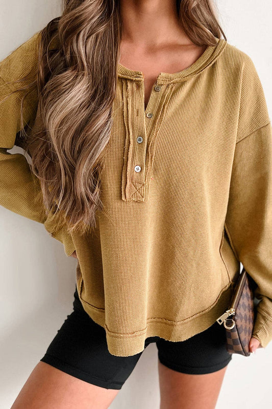 Camel Relaxed Henley Top